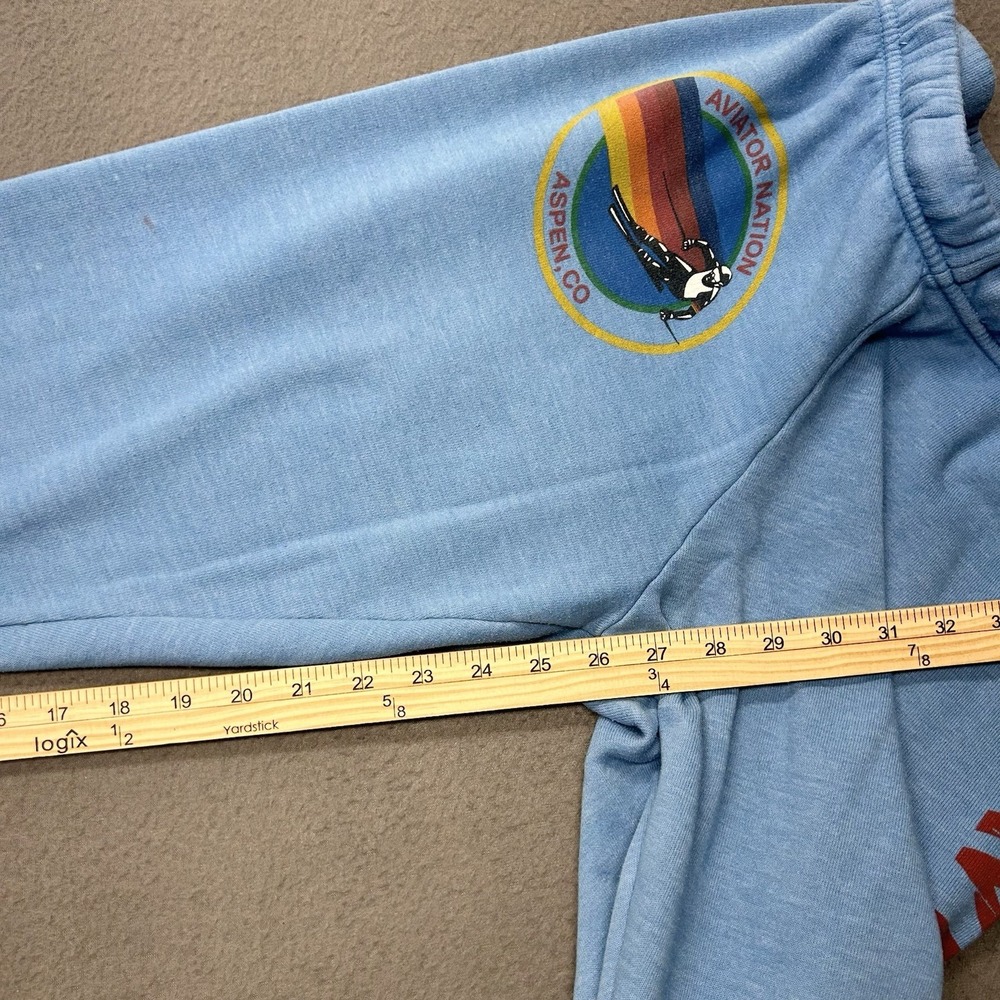 Aviator Nation Logo Sweatpants Blue Womens Size‎ XS Aspen CO Made In USA - Picture 8 of 15